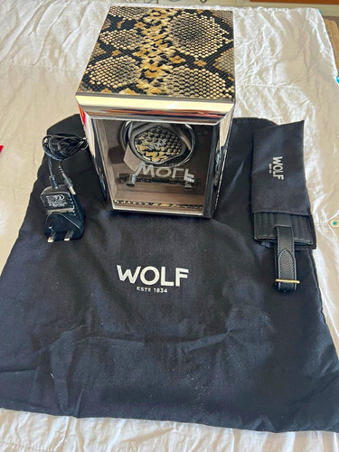Wolf exotic watch - winder, tan